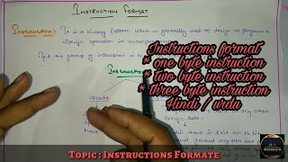 Instructions format  microprocessor  in Hindi  by Informationduniya [upl. by Anilat]