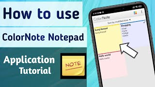 How to use ColorNote Notepad Notes To Do App [upl. by Yruy406]