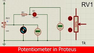 how to use potentiometer in Proteus tutorial [upl. by Elle]