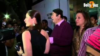 Karisma Kareena And Saif at Randhir Kapoors 68th Birthday Bash [upl. by Zacharias536]