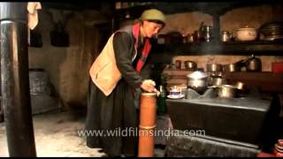 Making butter tea  A Tibetan speciality [upl. by Caroline]