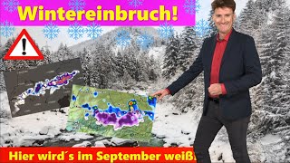 Massiver Wintereinbruch Rekordschnee für Mitte September im Süden Unwetterlage mit Hochwasser [upl. by Aihsyt]