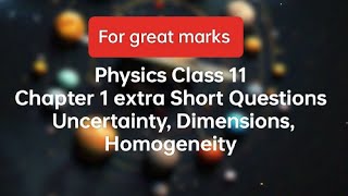 Physics Class 11 chapter 1 extra Short Questions [upl. by Heall]