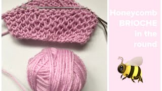 How to knit Honeycomb Brioche in the round  TeoMakes [upl. by Coretta1]