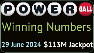 Powerball Winning Numbers 29 June 2024 Today Powerball Drawing Result Saturday Night 6292024 [upl. by Frankie]