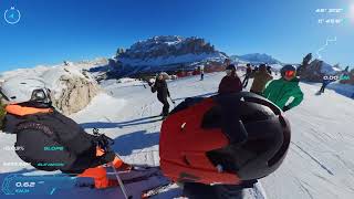 Virtual ski SELLA RONDA PLAN DI GRALBA  SASLONG CHIAMPINOI  SECEDA DOLOMITI SUPERSKI 4K [upl. by Enimrej]