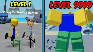 NOOB GETS MAX LEVEL STRENGTH in Roblox Muscle Legends [upl. by Angie]