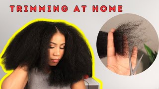 My TRIMMING routine AT HOME NATURAL HAIR [upl. by Haberman]