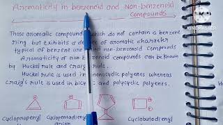 Aromaticity in Non benzenoid Compounds  MSc1sem [upl. by Enida]