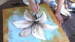 Acrylic abstract painting demonstration Flowers Acrylic PaintingMariArtHome [upl. by Neitsirk813]