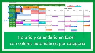 Excel  Horario y calendario en Excel con colores automáticos Tutorial en español HD [upl. by Burns]