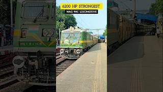 Strongest 6200 Hp WAG 9HC Locomotive 😲 indianrailways train rail virals shorts trending video [upl. by Annahsirhc]