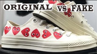 Comme Des Garcons X Converse Play Multi Heart Low Original amp Fake [upl. by Durgy]