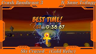 Crash Bandicoot 3 Warped  Ski Crazed Gold Relic [upl. by Tedra]