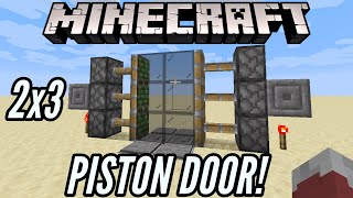 Minecraft 119 EASY 2x3 PISTON DOOR TUTORIAL Java Bedrock Pocket Edition [upl. by Lyle]