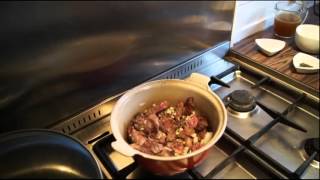 Beef in Pepper Wine with Pear and Ginger Pudding Carol Harris Food on Shotta TV [upl. by Anaiad743]