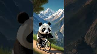 Panda Bear Rding a Bicycle🐼🚴animals ai shortviral [upl. by Ramhaj45]