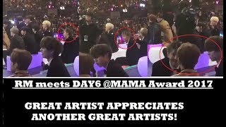 RMNamjoon voluntarily come says Hi to DAY6 Mama Award 2017 [upl. by Omland41]