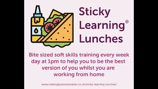 Sticky Learning ® Lunches Feedback – ‘What Elephant – How to Give Feedback’  Part 3  MBM [upl. by Itsa]