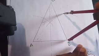 Bisecting sides using ruler and campus [upl. by Gabbey]