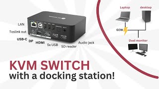 KVM Switch with Docking Station for 4K Dual Monitors iDock C10 [upl. by Bergess81]