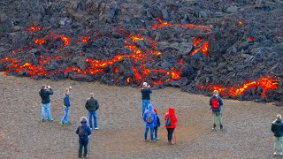 GELDINGADALUR amp NATTHAGI BEFORE FILLING UP CLICKING LAVATHEATER HILL VIEW Iceland Volcano Archive [upl. by Ednihek538]