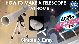 How to Make a Telescope at Home  DIY Project  VinKrish Solutions [upl. by Zadoc]