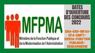 Dates Et Périodes De Lancement Des Concours  ENA ENS INFAS Fonction Publique Gendarmerie EFA [upl. by Lacsap]