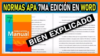 NORMAS APA 7MA EDICIÓN EN WORD Bien explicado [upl. by Medina]