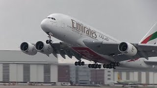 Airbus A380 Emirates Airlines  Take Off and Landing [upl. by Rahel]