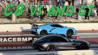 C8 Corvette vs Mercedes AMG GT Roll Racing Street Heat Bradenton Motorsports Park [upl. by Nalda667]