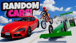 Racing RANDOM CARS Down a DANGEROUS MOUNTAIN in BeamNG Drive Mods [upl. by Nnylyt254]