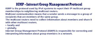 IGMP  Internet Group Management Protocol [upl. by Jerad560]