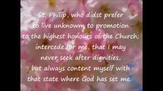 Prayer to St Philip Neri Detachment from Temporal Goods [upl. by Nennarb872]