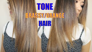 How To Tone Orange  Brassy Hair  Wella T14 [upl. by Autumn]