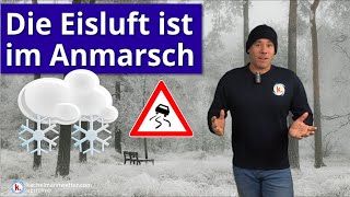 Die Eisluft ist im Anmarsch  Luftmassengrenze mit Schnee [upl. by Svetlana]