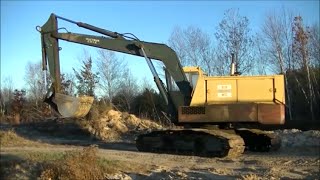 Bucyrus Erie Excavator Taking Flood Off Cranberry Beds [upl. by Brnaby]