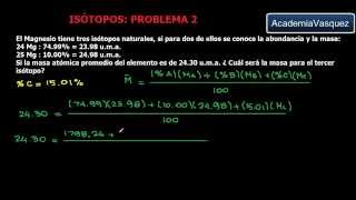 Isótopos Problema 2 masa atómica y abundancia [upl. by Moishe]