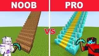 NOOB vs PRO LONGEST STAIRCASE BUILD CHALLENGE  Minecraft [upl. by Jasisa]