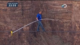 US daredevil completes Grand Canyon tightrope walk [upl. by Schaffer]