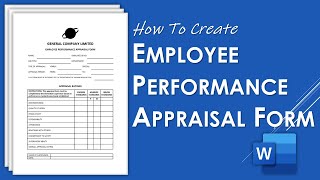 How to Create Employee Performance Appraisal Form in Word  Appraisal Template Design [upl. by Annazor]