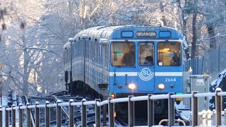 Stockholms tunnelbana C6 i vinterväder på linje 14 [upl. by Hedberg]