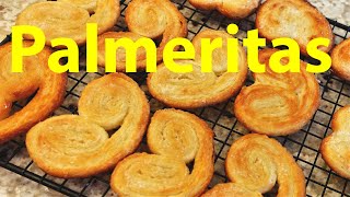 Receta de las Palmeritas  Corazones de Hojaldre  Palmiers paso a paso [upl. by Luane]