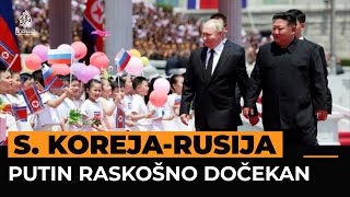 Sjeverna Koreja dočekala Putina velikom ceremonijom [upl. by Assyle566]