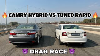 CAMRY HYBRID VS TUNED RAPID  DRAG RACE [upl. by Hareenum]