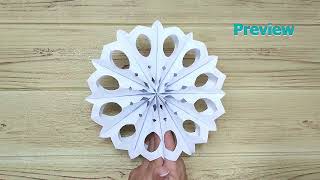 Tutorial de 3d Paper Snowflakes ❄️ Decoraciones para fiestas faciles y bonitas 💫 Diy Craft ❄️ [upl. by Agon]