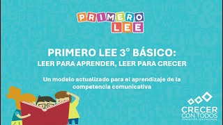 Webinar Primero LEE 3° básico Un modelo actualizado para aprender leyendo [upl. by Farwell]