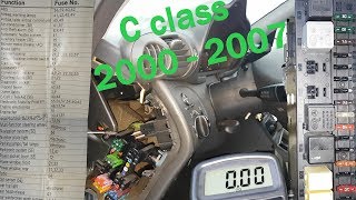 Mercedes w203 All Fuses and Relays Location  How to test them [upl. by Kwei]