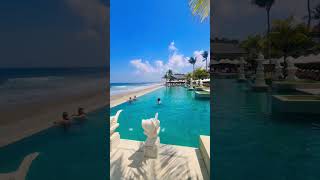 Seminyak Beach Resort amp Spa Bali Stunning ocean view from infinity pool bali travel besthotels [upl. by Romo]