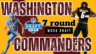 Washington Commanders 2024 7 Round Mock Draft nfl nfldraft football mockdraft [upl. by Tiffie]